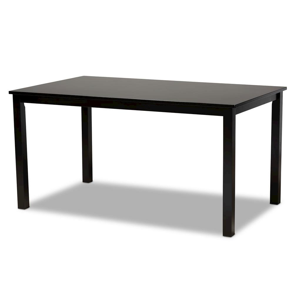 Erion Modern and Contemporary Dark Brown Finished Wood 7-Piece Dining Set. Picture 12