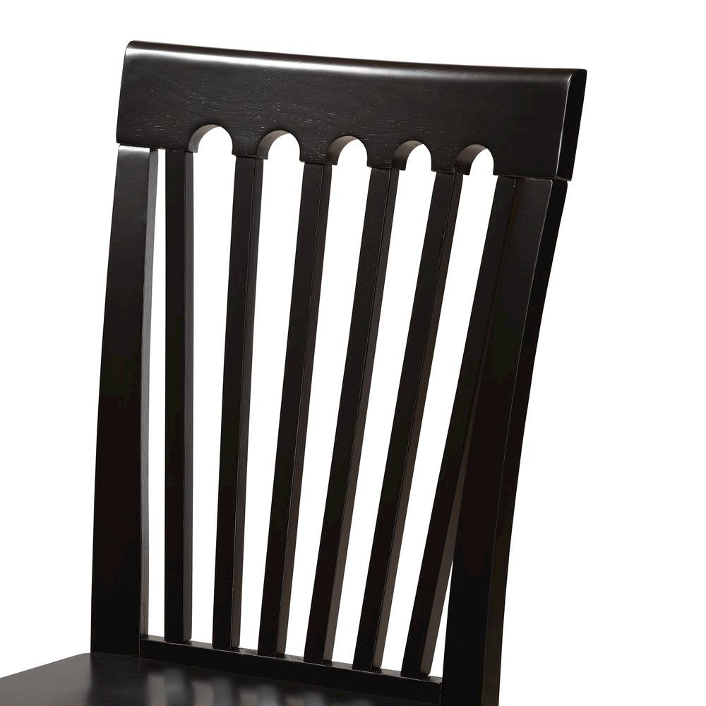 Zora Modern and Contemporary Dark Brown Finished Wood 5-Piece Dining Set. Picture 14