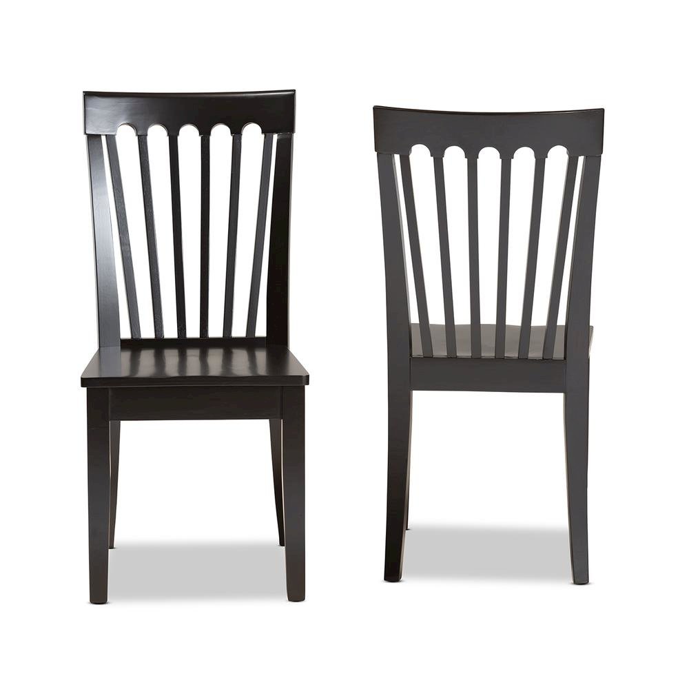 Transitional Dark Brown Finished Wood 2-Piece Dining Chair Set. Picture 10