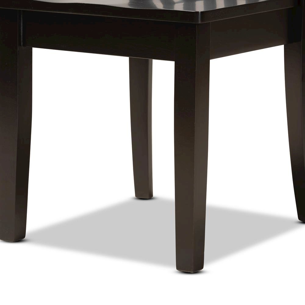 Transitional Dark Brown Finished Wood 2-Piece Dining Chair Set. Picture 13