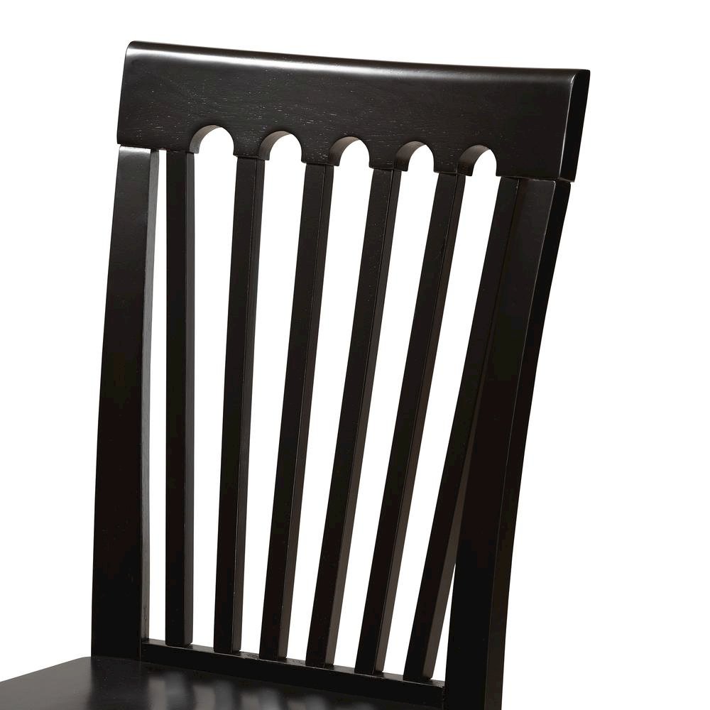 Erion Modern and Contemporary Dark Brown Finished Wood 5-Piece Dining Set. Picture 14