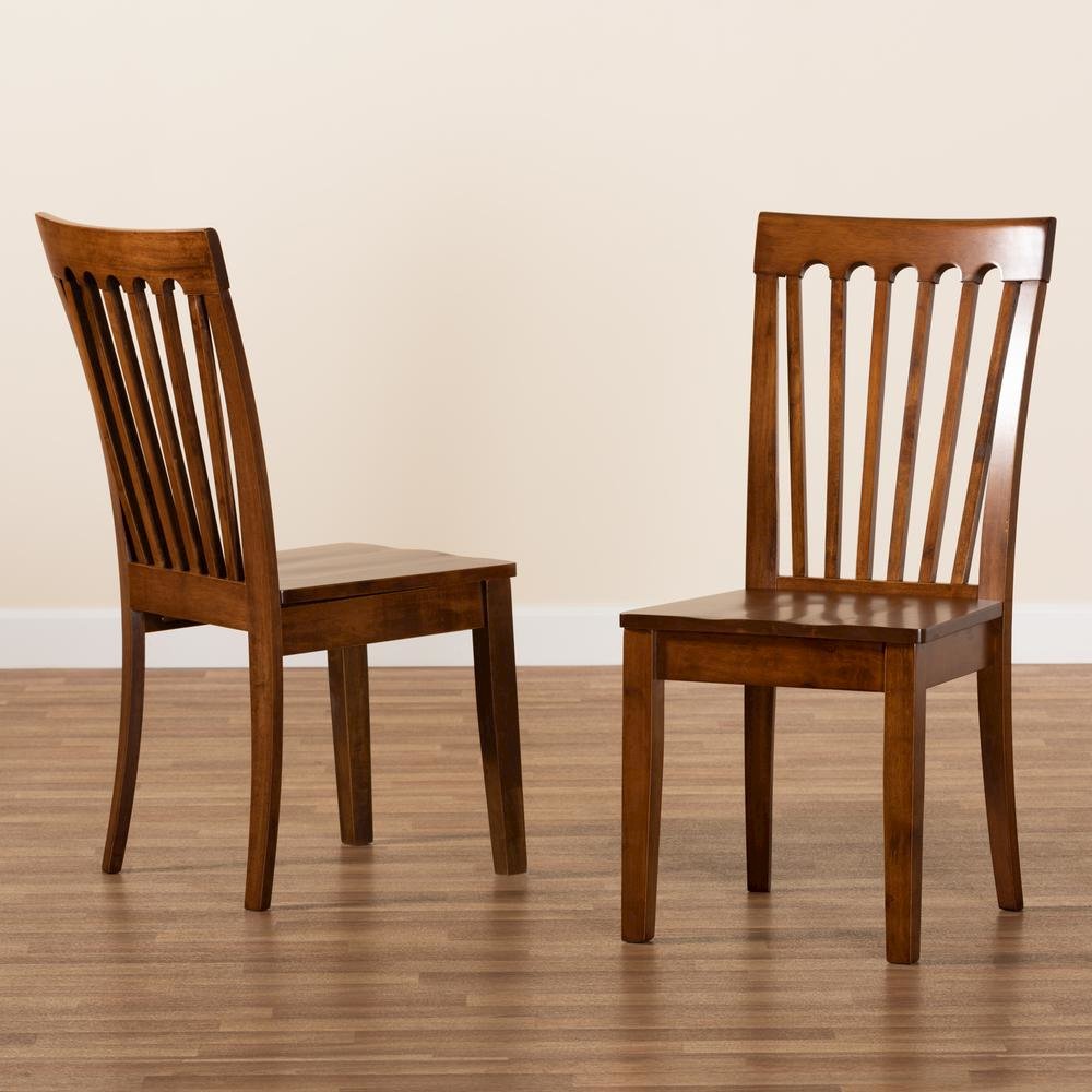 Transitional Walnut Brown Finished Wood 2-Piece Dining Chair Set. Picture 15