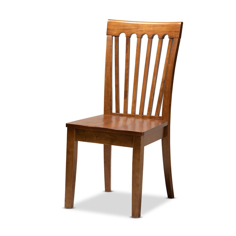 Erion Modern and Contemporary Walnut Brown Finished Wood 5-Piece Dining Set. Picture 11