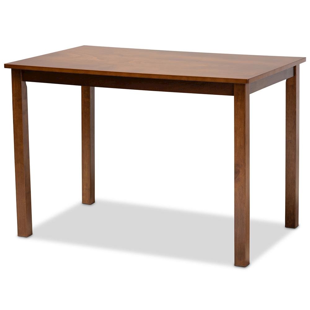 Erion Modern and Contemporary Walnut Brown Finished Wood 5-Piece Dining Set. Picture 12