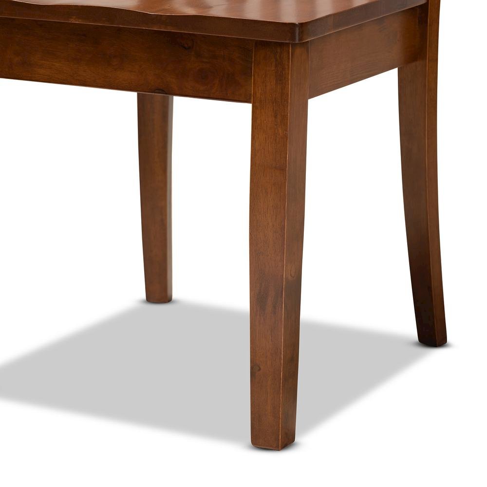 Erion Modern and Contemporary Walnut Brown Finished Wood 5-Piece Dining Set. Picture 15
