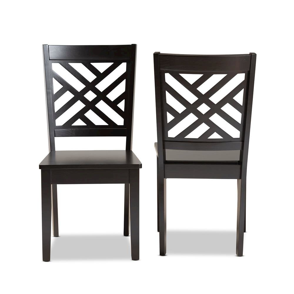 Transitional Dark Brown Finished Wood 2-Piece Dining Chair Set. Picture 10