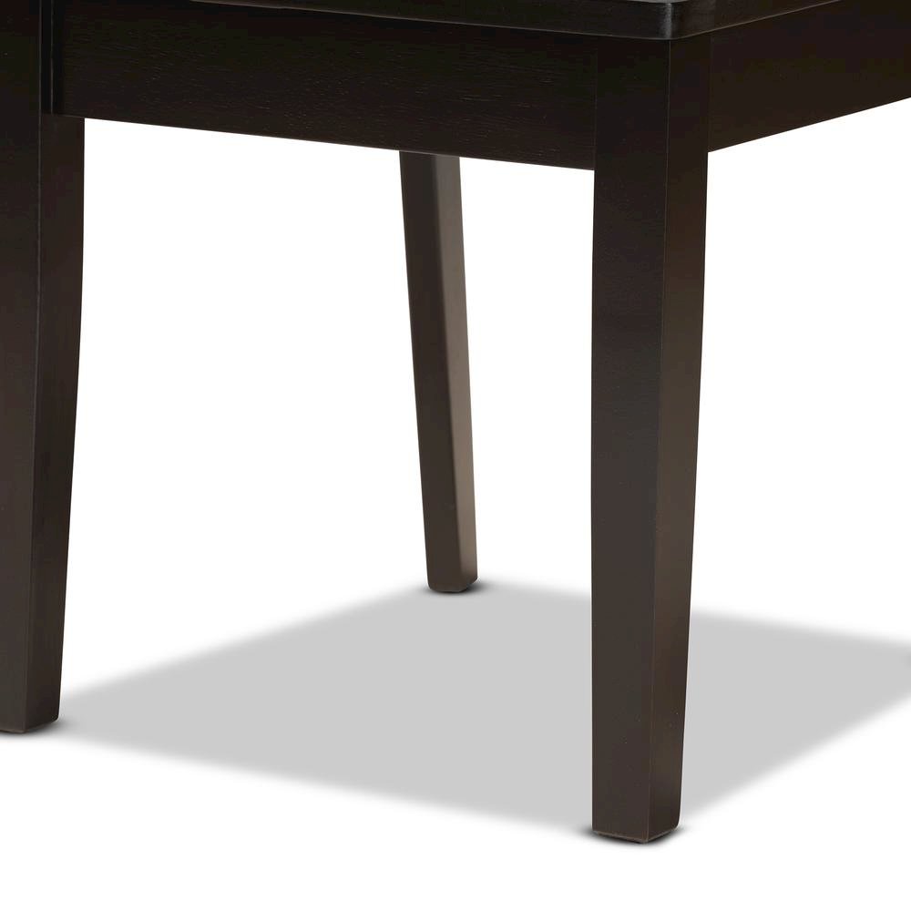 Transitional Dark Brown Finished Wood 2-Piece Dining Chair Set. Picture 13