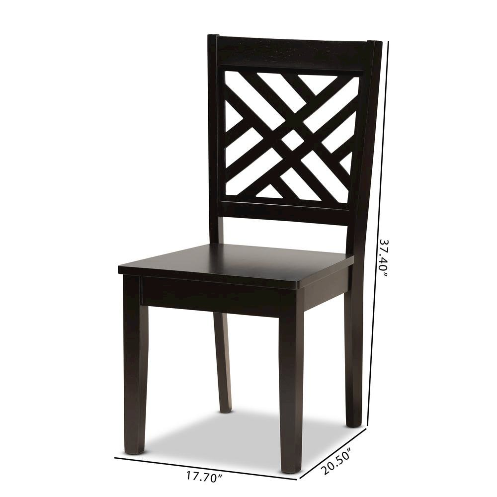 Transitional Dark Brown Finished Wood 2-Piece Dining Chair Set. Picture 16