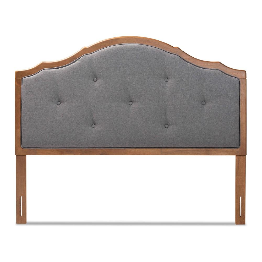 Walnut Brown Finished Wood Queen Size Arched Headboard. Picture 9