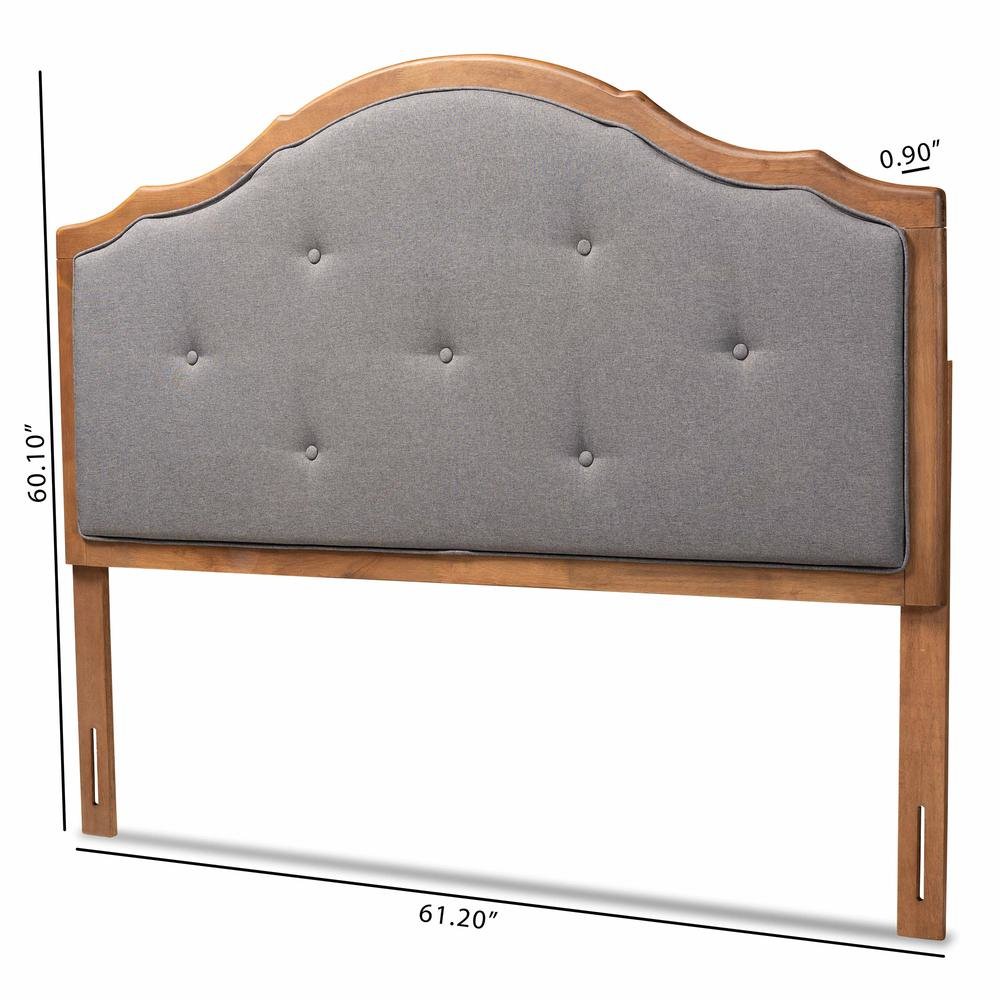 Walnut Brown Finished Wood Queen Size Arched Headboard. Picture 13
