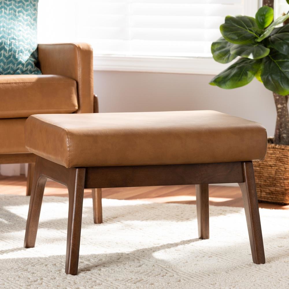 Leather Effect Ottoman. Picture 16