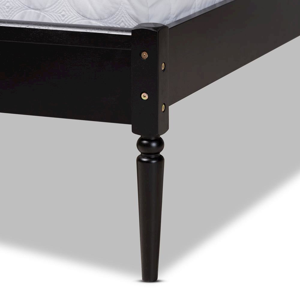 Charcoal Finished Wood and Synthetic Rattan Queen Size Platform Bed. Picture 14