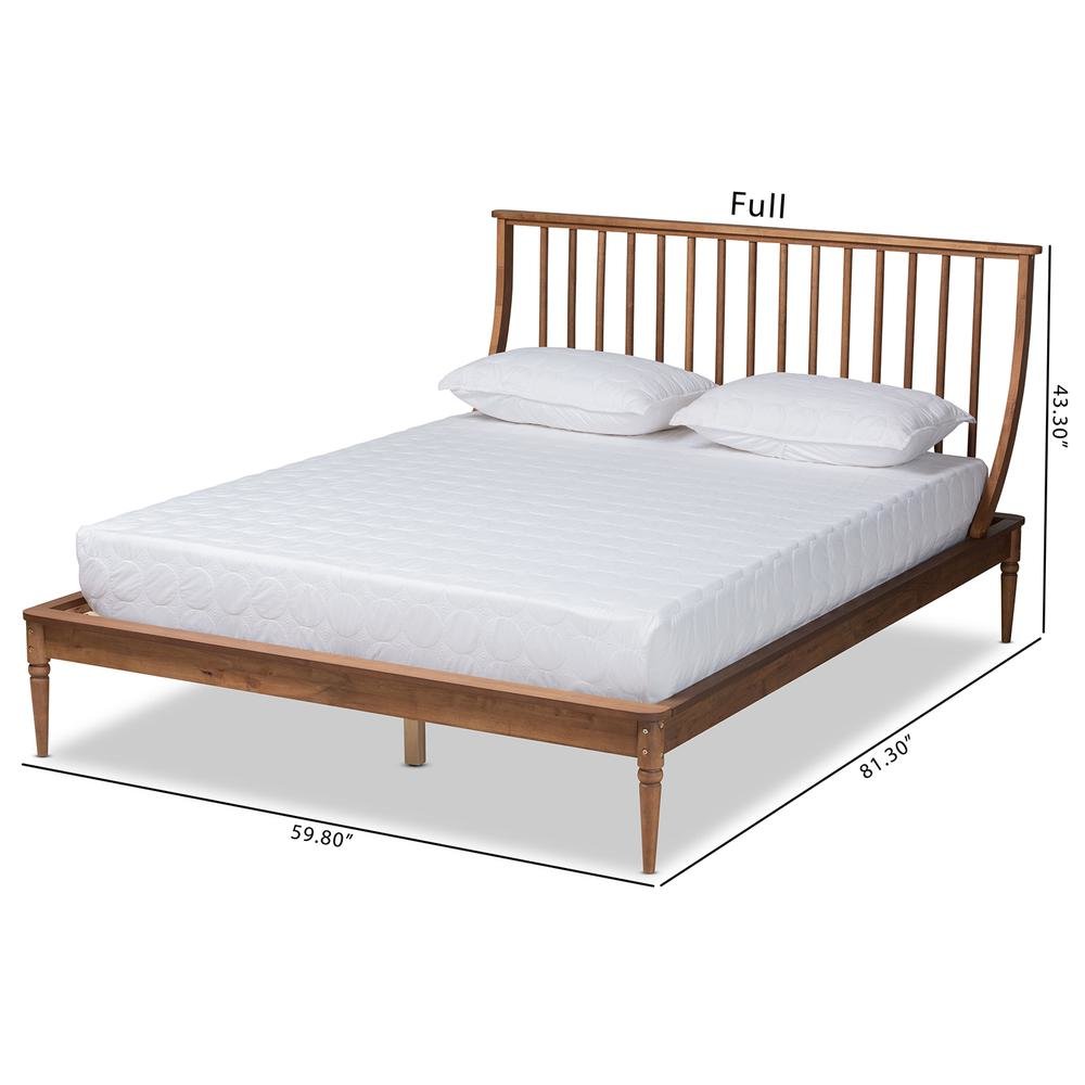 Traditional Transitional Walnut Brown Finished Wood Full Size Platform Bed. Picture 20
