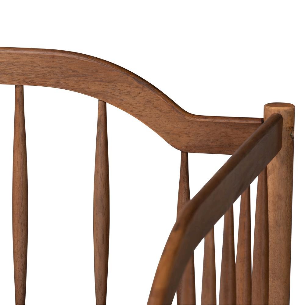 Parson Classic Mid-Century Modern Walnut Brown Finished Wood Twin Size Daybed. Picture 13