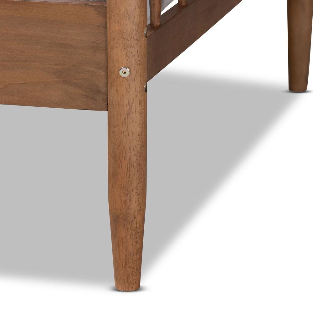 Parson Classic Mid-Century Modern Walnut Brown Finished Wood Twin Size Daybed. Picture 14