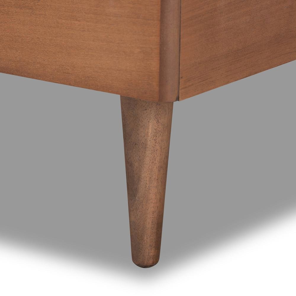 Walnut Brown Finished Wood Twin Size Platform Bed. Picture 15