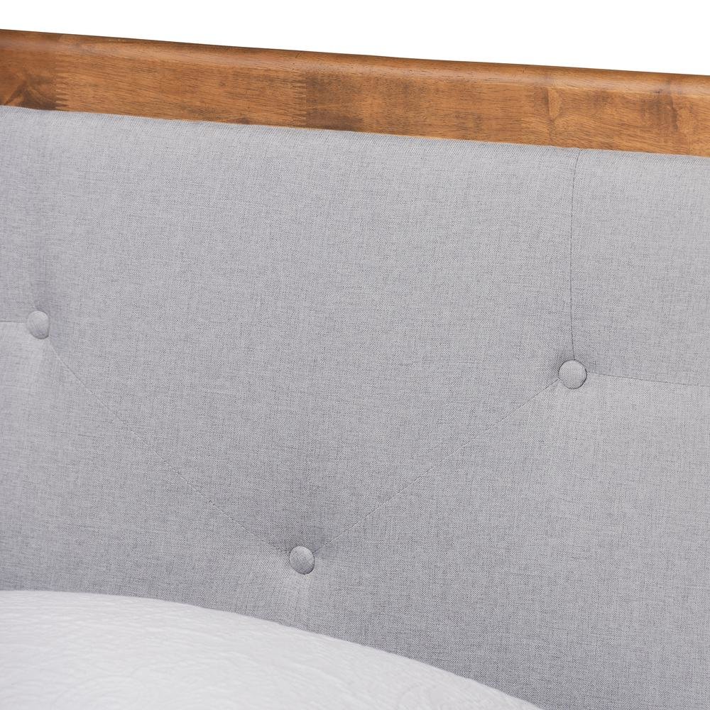 Walnut Brown Finished Wood Twin Size Platform Bed. Picture 14