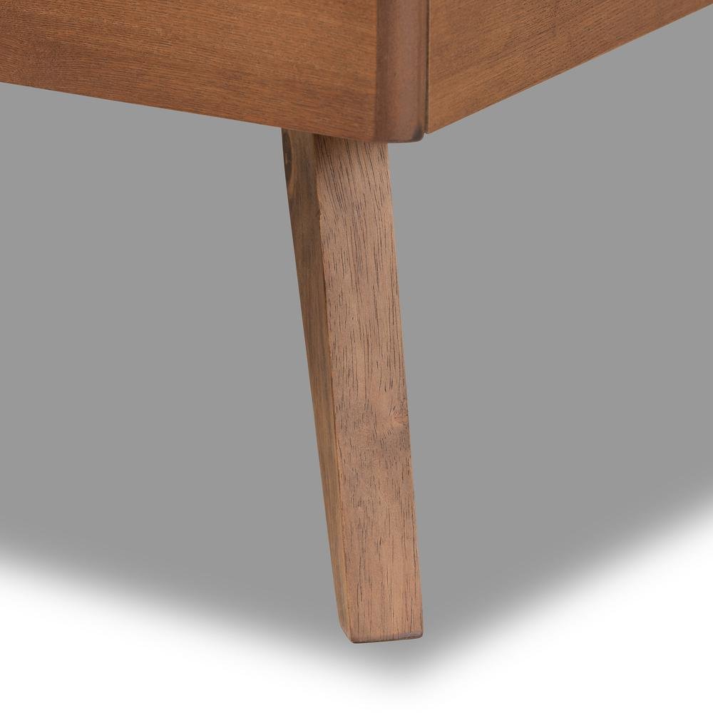 Walnut Brown Finished Wood Twin Size Platform Bed. Picture 15