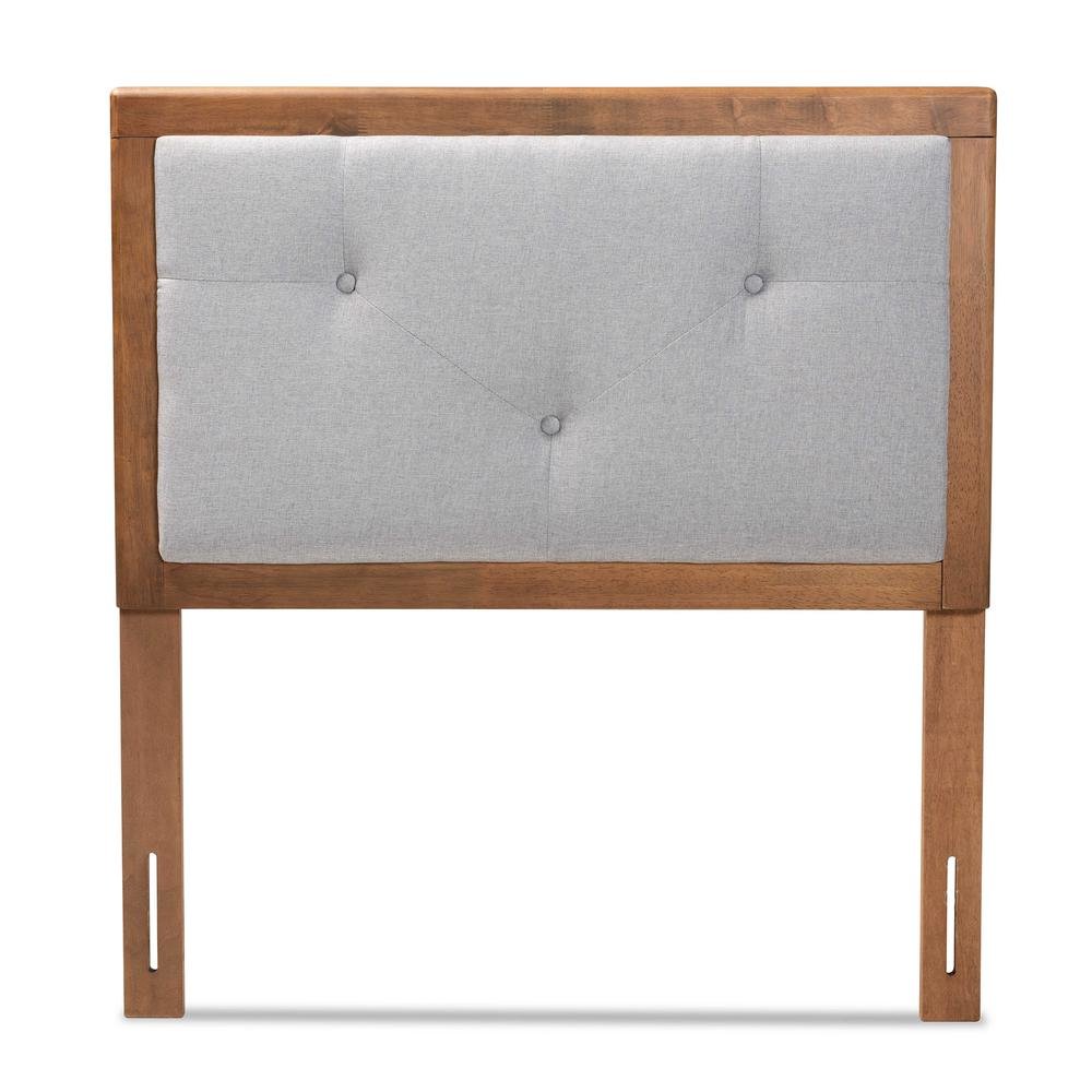 Walnut Brown Finished Wood Twin Size Headboard. Picture 9