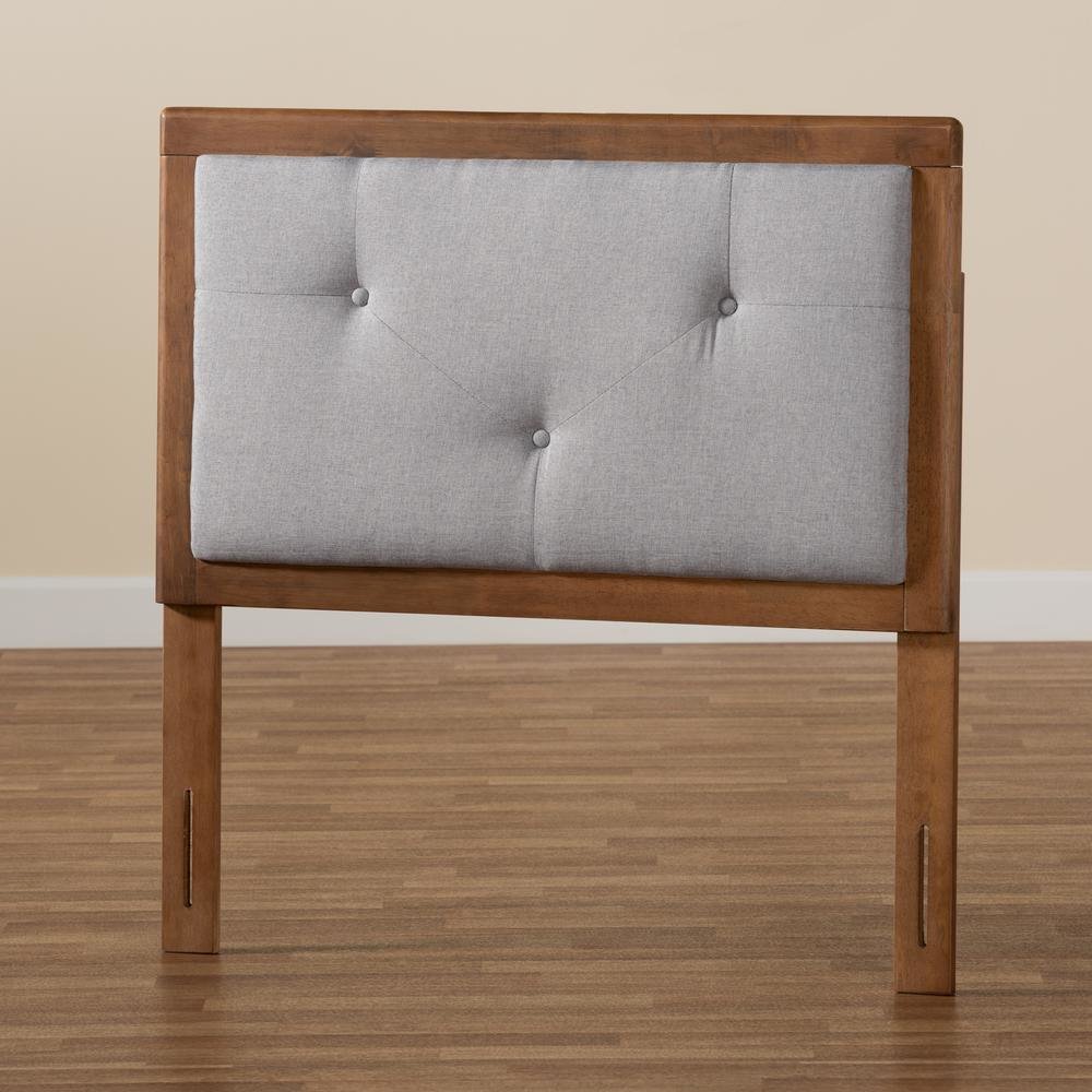 Walnut Brown Finished Wood Twin Size Headboard. Picture 12