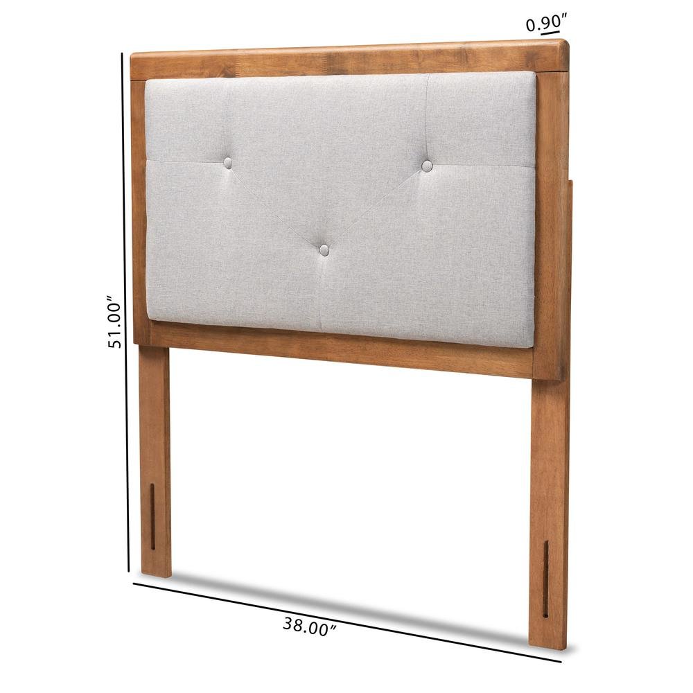 Walnut Brown Finished Wood Twin Size Headboard. Picture 13