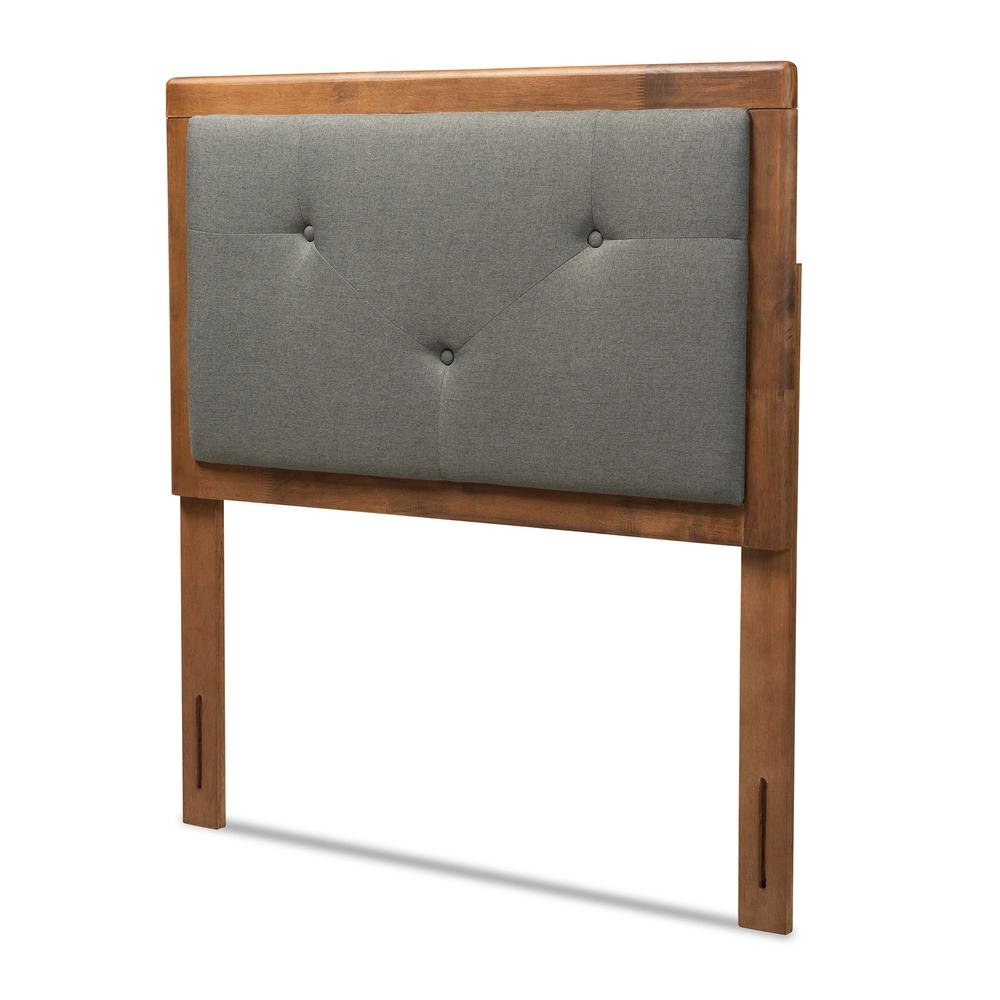 Walnut Brown Finished Wood Twin Size Headboard. Picture 8