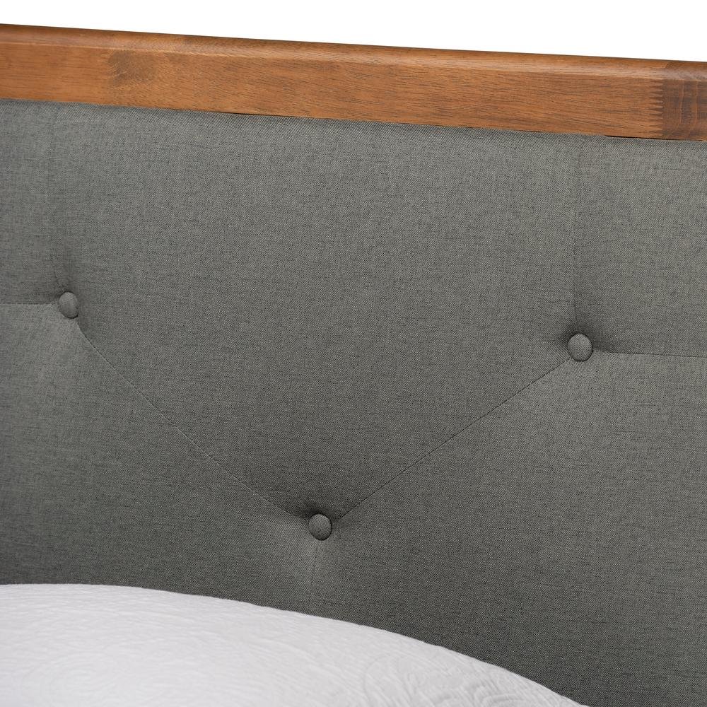 Walnut Brown Finished Wood Twin Size Platform Bed. Picture 14