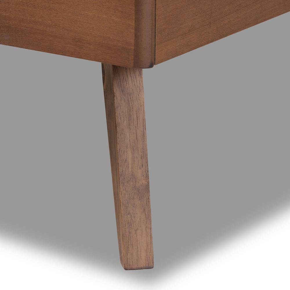 Walnut Brown Finished Wood Twin Size Platform Bed. Picture 15