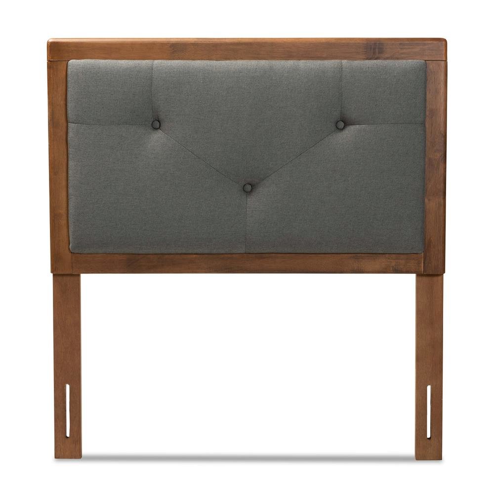 Walnut Brown Finished Wood Twin Size Headboard. Picture 9