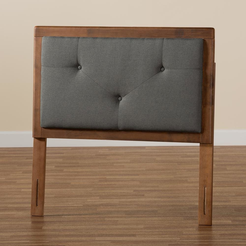 Walnut Brown Finished Wood Twin Size Headboard. Picture 12