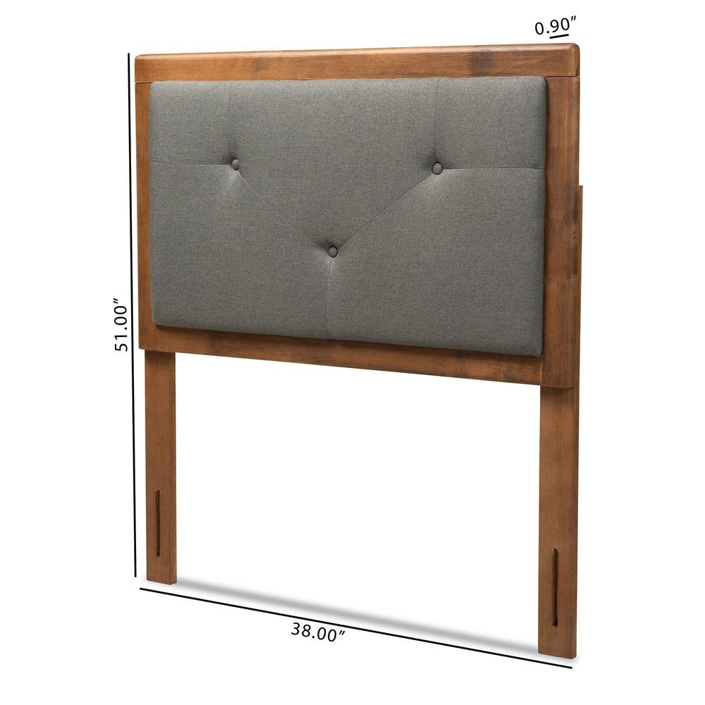 Walnut Brown Finished Wood Twin Size Headboard. Picture 13
