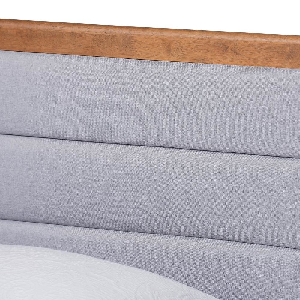 Walnut Brown Finished Wood Twin Size Platform Bed. Picture 14