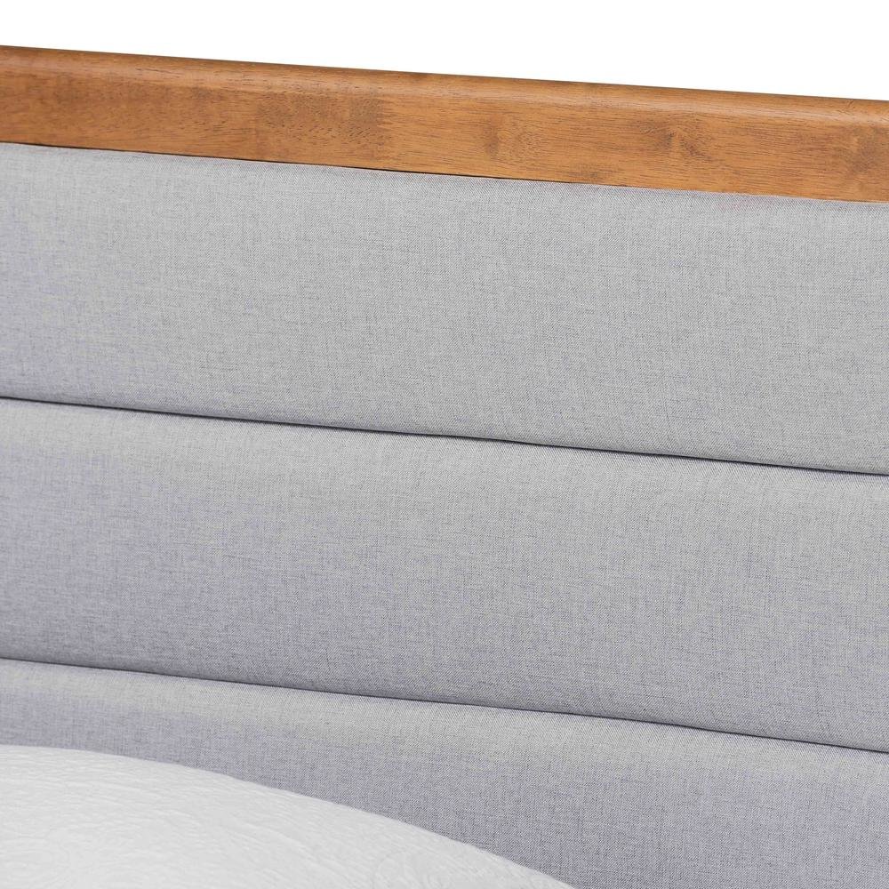 Walnut Brown Finished Wood Twin Size Platform Bed. Picture 14