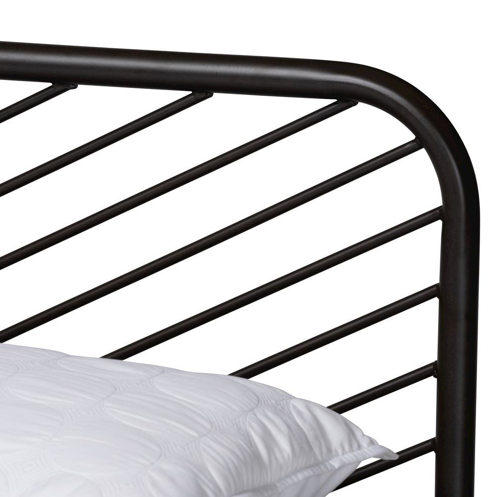 Industrial Black Bronze Metal Queen Size Platform Bed. Picture 13