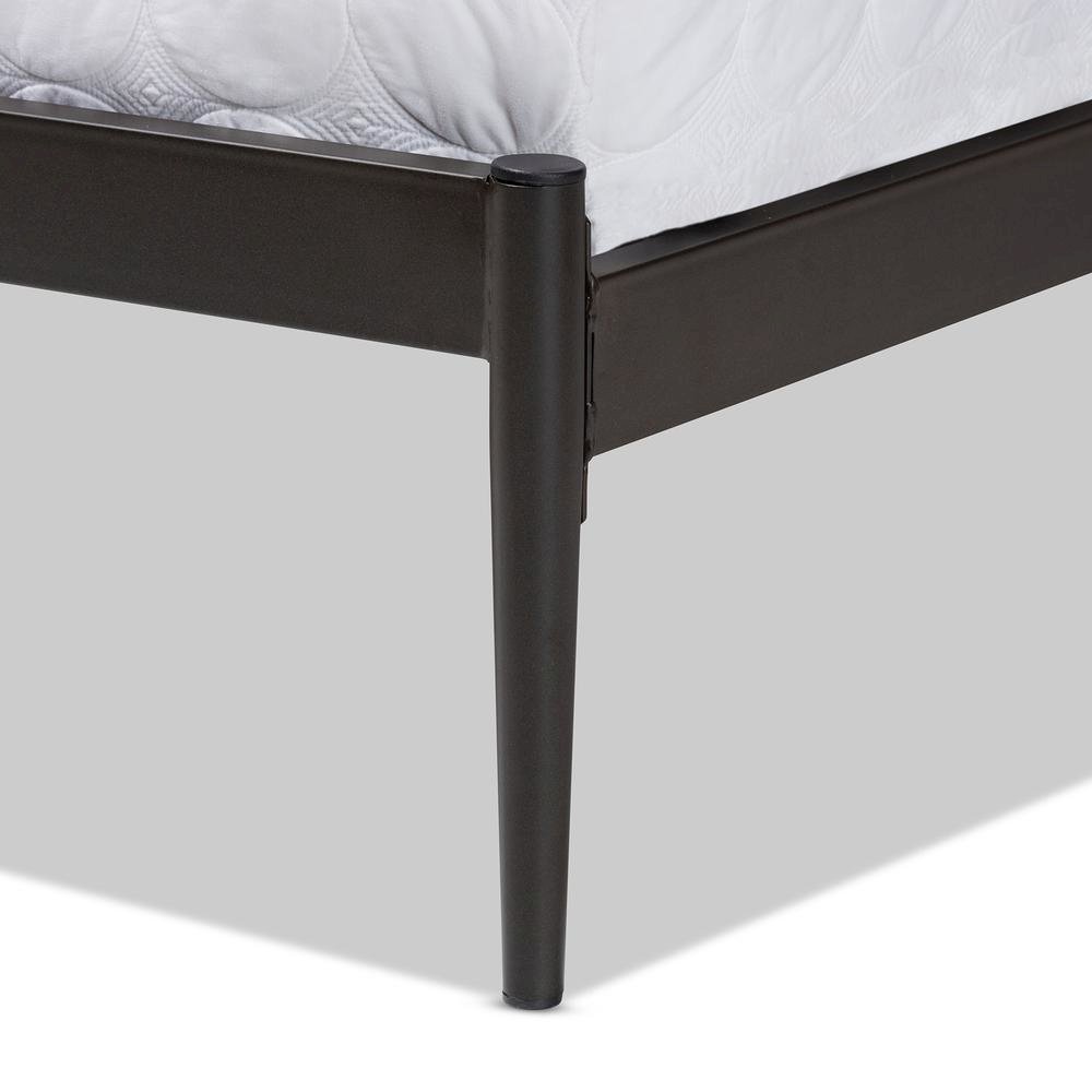 Industrial Black Bronze Metal Queen Size Platform Bed. Picture 14