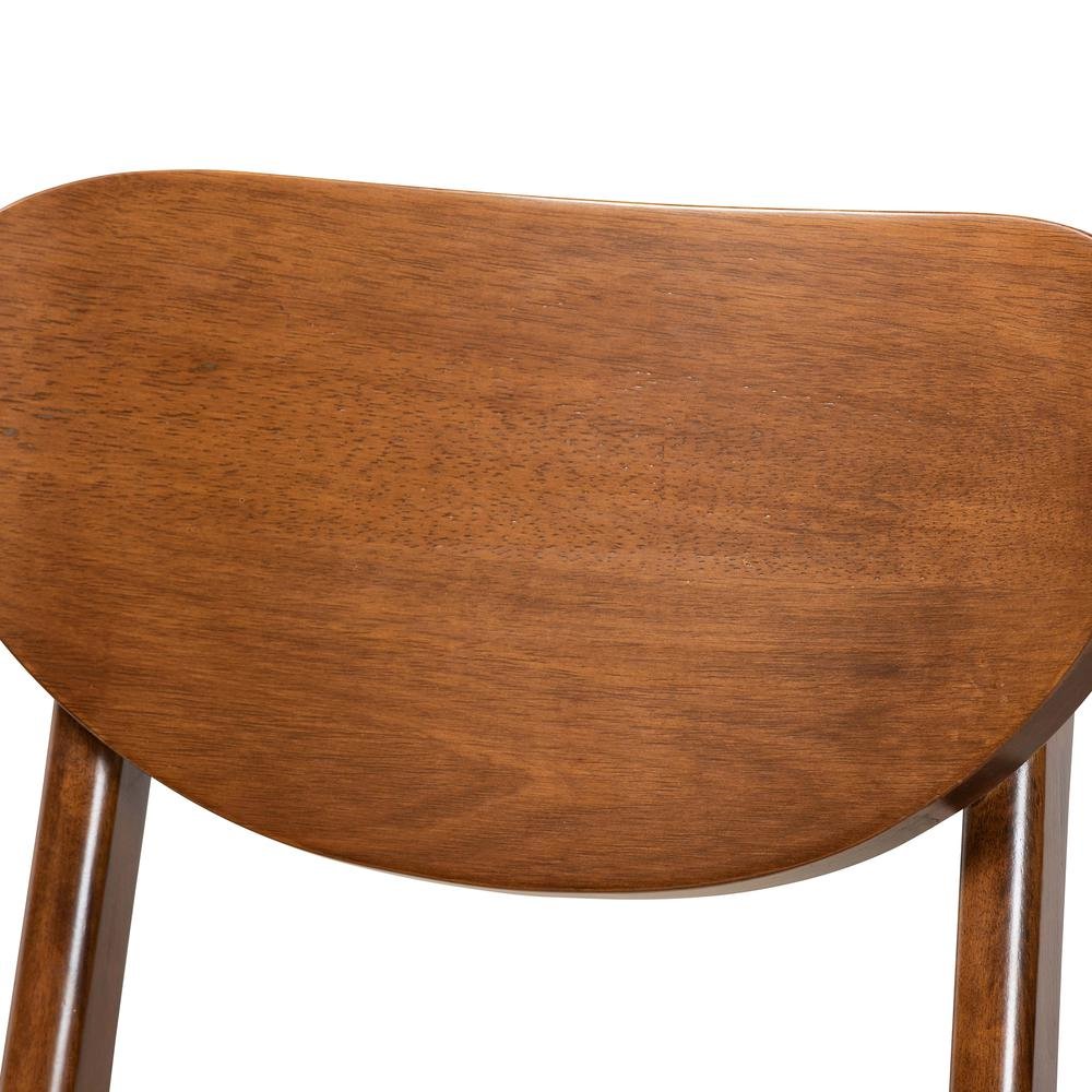 Grey Fabric Upholstered and Walnut Brown Finished Wood 2-Piece Counter Stool Set. Picture 12