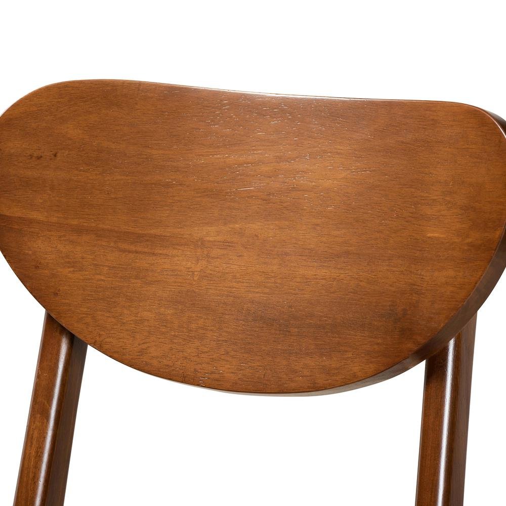 Sand Fabric Upholstered and Walnut Brown Finished Wood 2-Piece Counter Stool Set. Picture 12
