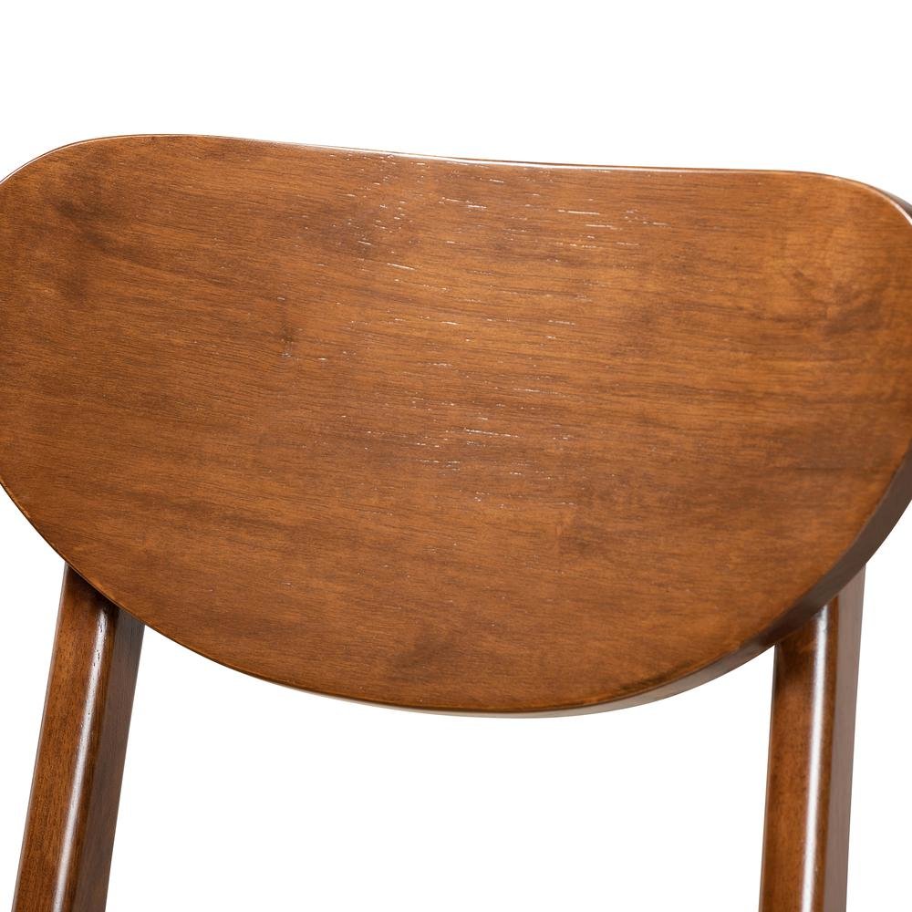 Katya Mid-Century Modern Walnut Brown Finished Wood 2-Piece Counter Stool Set. Picture 12