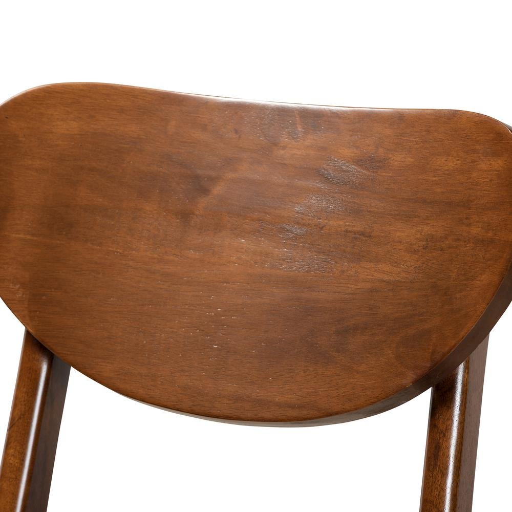 Katya Mid-Century Modern Walnut Brown Finished Wood 2-Piece Bar Stool Set. Picture 12