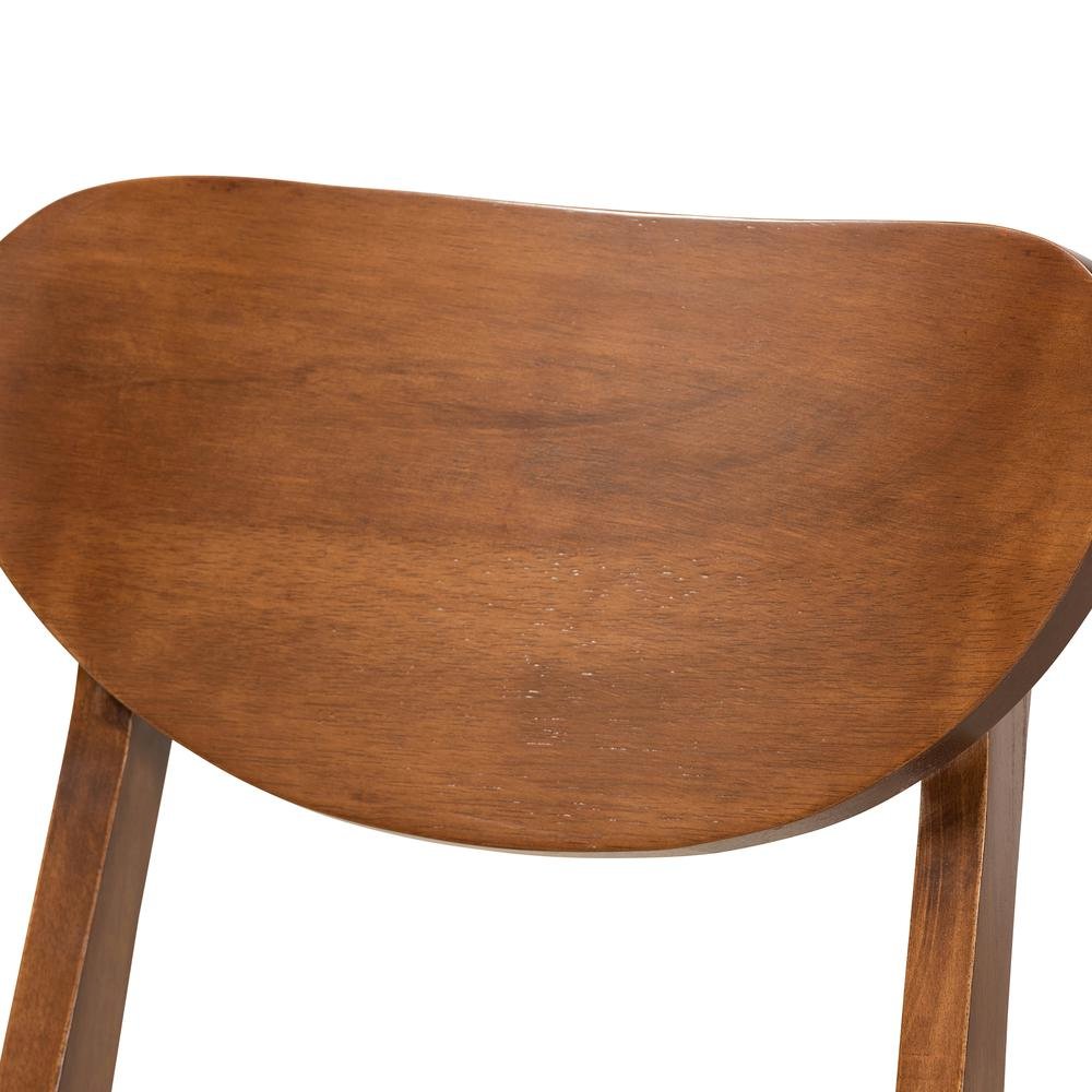 Sand Fabric Upholstered and Walnut Brown Finished Wood 2-Piece Dining Chair Set. Picture 12