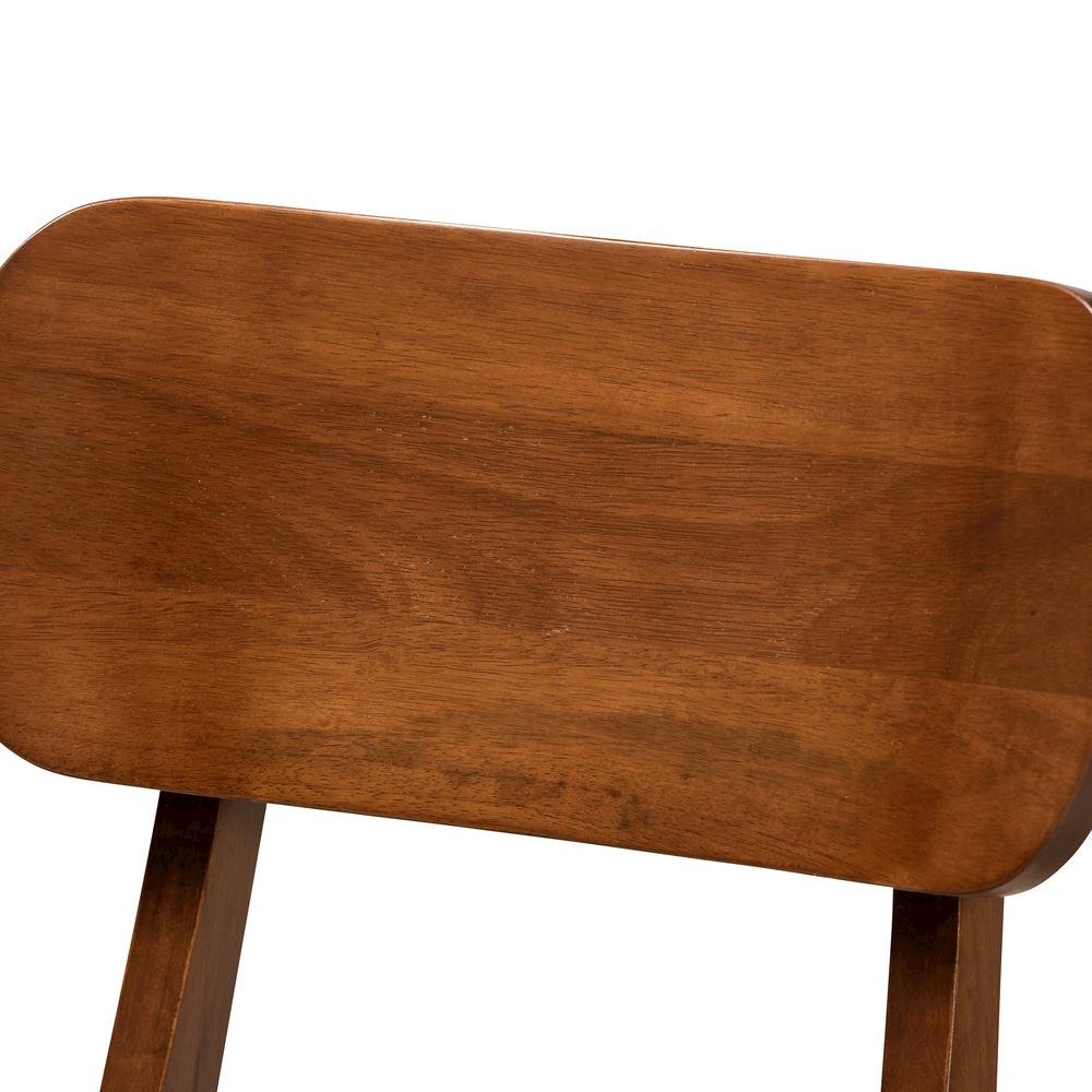 Sand Fabric Upholstered and Walnut Brown Finished Wood 2-Piece Dining Chair Set. Picture 12