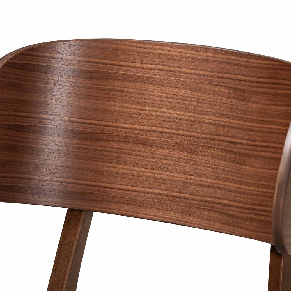 Grey Fabric Upholstered and Walnut Brown Finished Wood 2-Piece Dining Chair Set. Picture 13