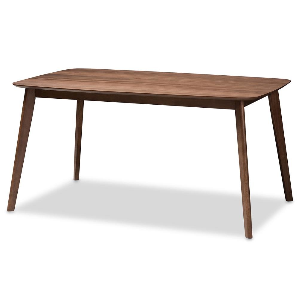 Grey Fabric Upholstered and Walnut Brown Finished Wood 5-Piece Dining Set. Picture 13