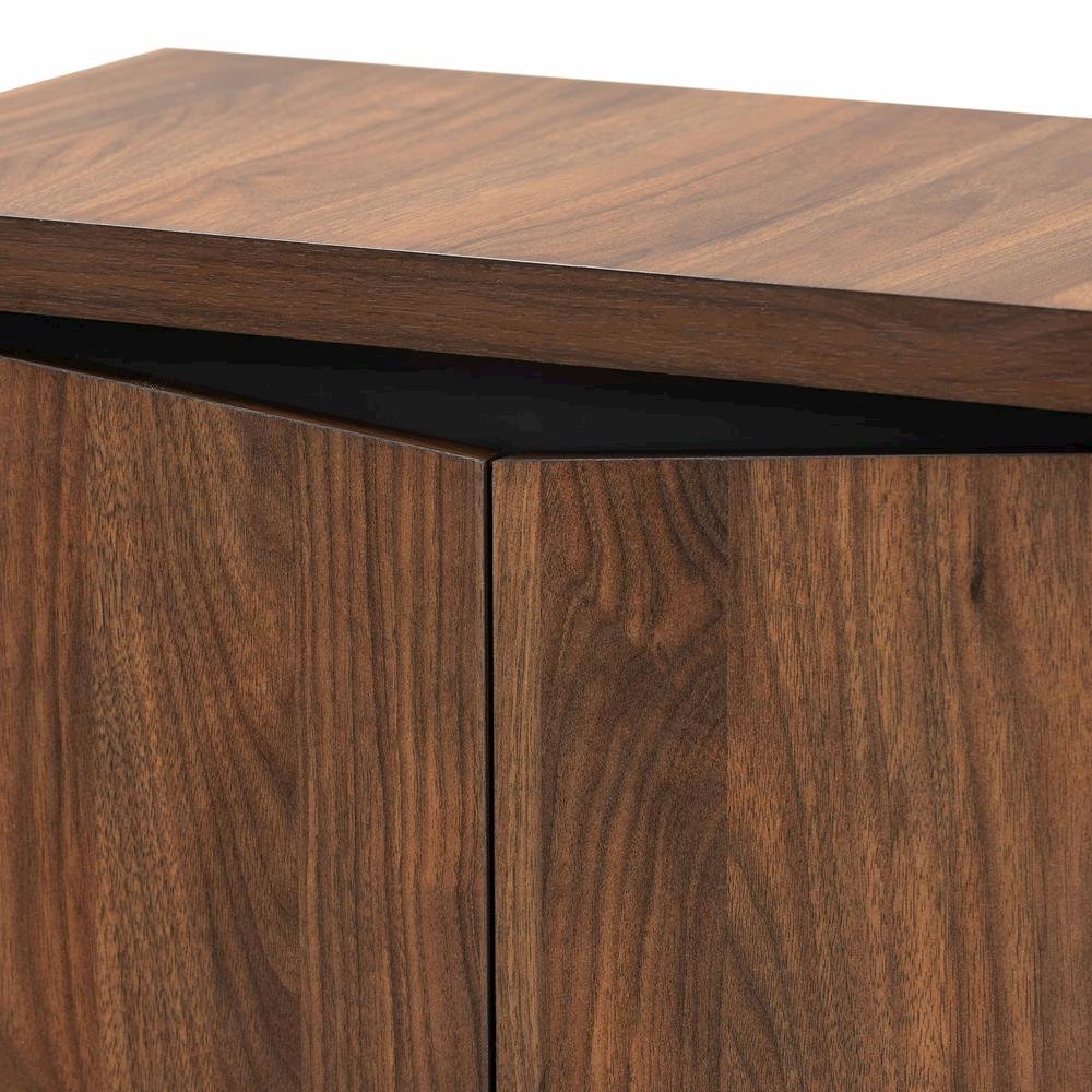 Two-Tone Walnut Brown and Dark Grey Finished Wood 2-Door Shoe Storage Cabinet. Picture 16