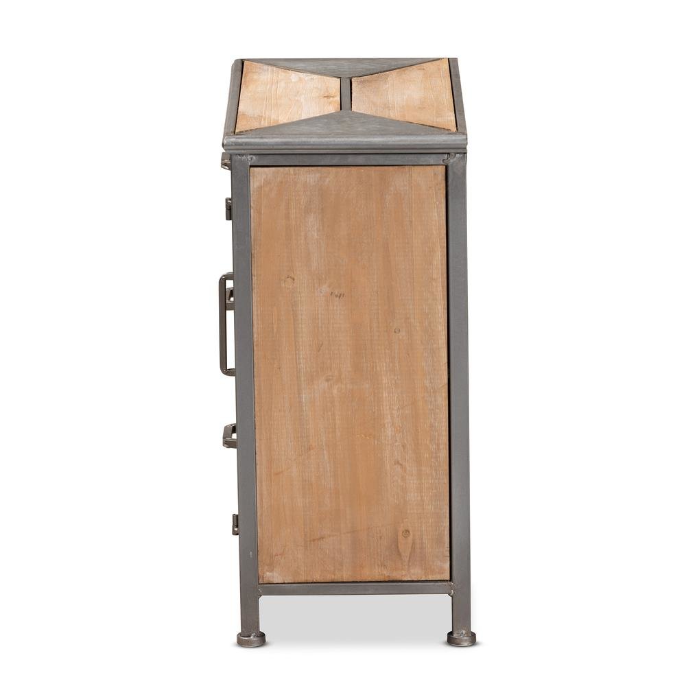 Whitewashed Oak Brown Finished Wood 3-Drawer Accent Storage Cabinet. Picture 13