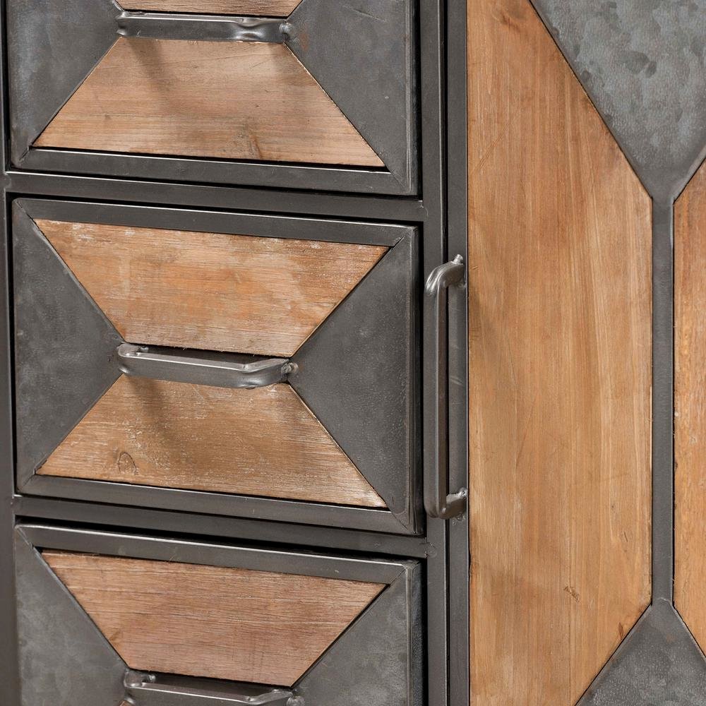 Whitewashed Oak Brown Finished Wood 3-Drawer Accent Storage Cabinet. Picture 14