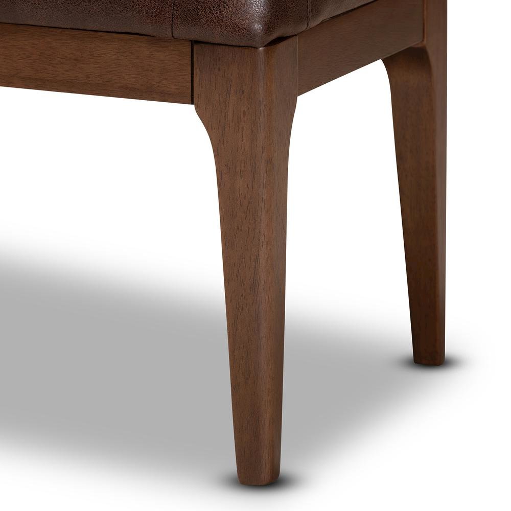 Walnut Brown Finished Wood Dining Bench. Picture 12