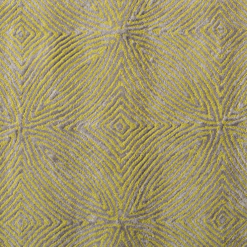 Lime Green and Grey Hand-Tufted Viscose Blend Area Rug. Picture 6