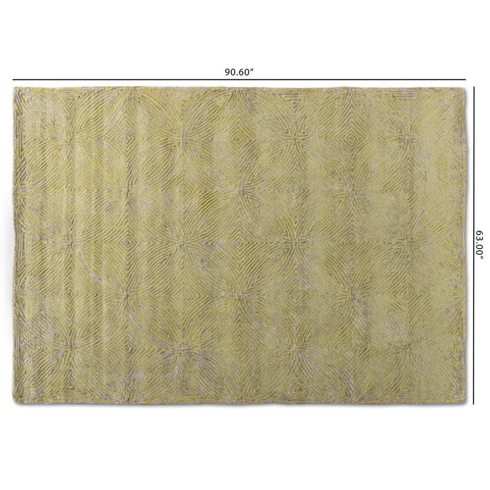 Lime Green and Grey Hand-Tufted Viscose Blend Area Rug. Picture 8