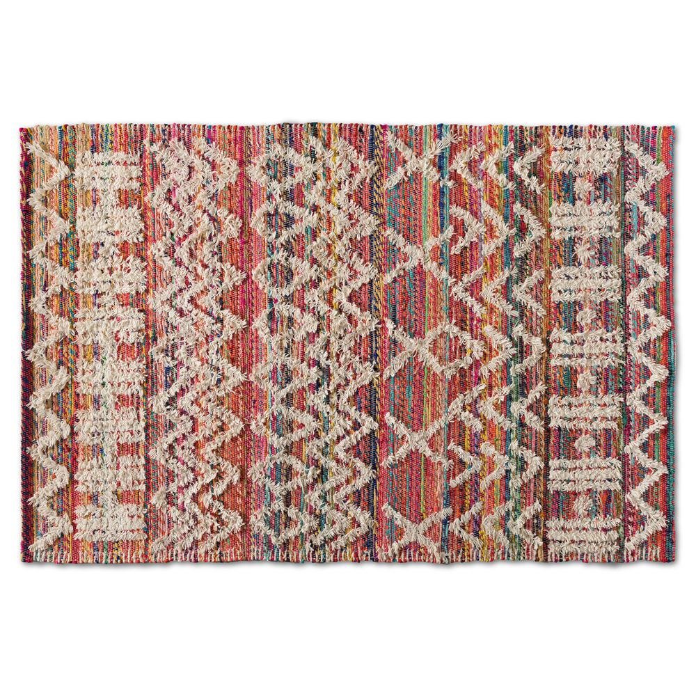 Graydon Modern and Contemporary Multi-Colored Handwoven Fabric Blend Area Rug. Picture 5